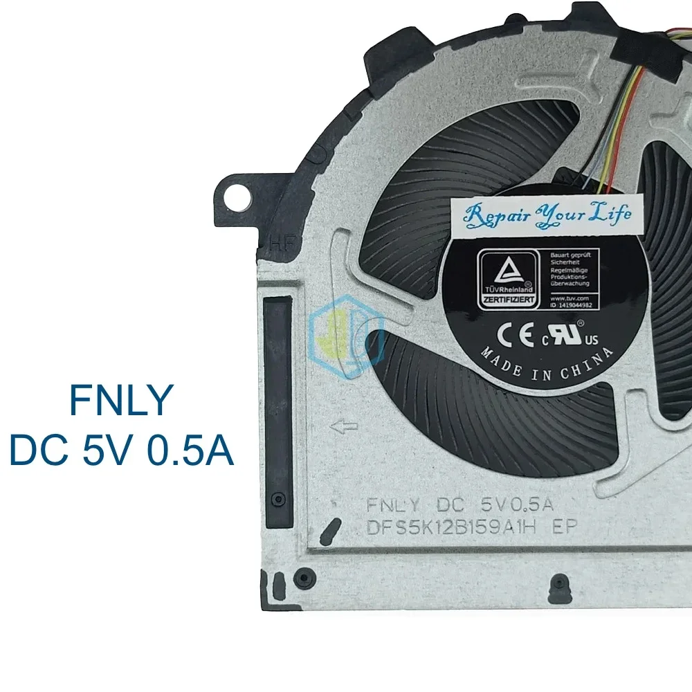 CPU GPU Cooling Fan For Lenovo IdeaPad Gaming 3 15IHU6 15ACH6 Laptop 82K1 82K2 82MG 82MJ, Cooler Fan FNLX FNLY DFS5M325063B1H