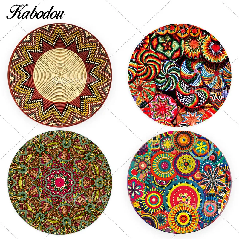 Traditional Ethiopian Floral Pattern Circle Backdrop Cover Marriage Party Decoration Round Photography Background Photo Props