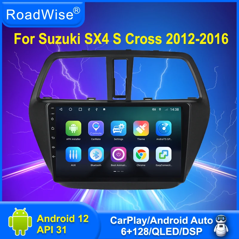 

Roadwsie 8+256 Android Car Radio For Suzuki SX4 S Cross 2012 2013 2014 2015 2016 Multimedia Carplay 4G WIFI GPS DVD 2 DIN Stereo