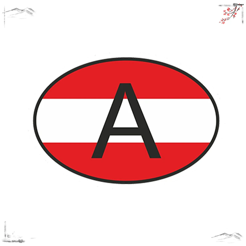 Car Styling A Austria Country Code Oval with Austrian Flag Car Sticker Helmet Sunscreen Waterproof  Bumper Accessories 13cmX9cm