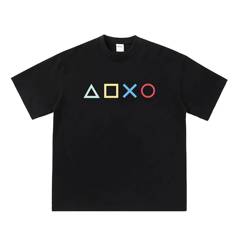 تي شيرت ريترو PS Game بشعار محيطي مطبوع تي شيرت جرافيك تي شيرت عالي الجودة للرجال والنساء #2