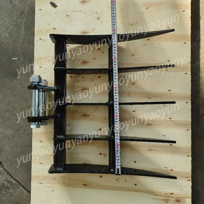 5-Tooth Root Rake Mini Excavator Attachment Clear Bush Stump Farm Land Steel Gear
