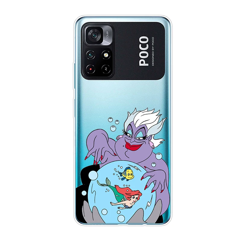 Ursula Villains Disney For Xiaomi Poco M4 X3 F3 GT NFC M2 X2 F2 C3 M3 F1 Pro Play Mix 3 A3 A2 Transparent Phone Cover