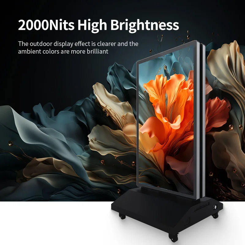 Portable Mobile Double Sided Outdoor Digital Signage Kiosk Totem Display