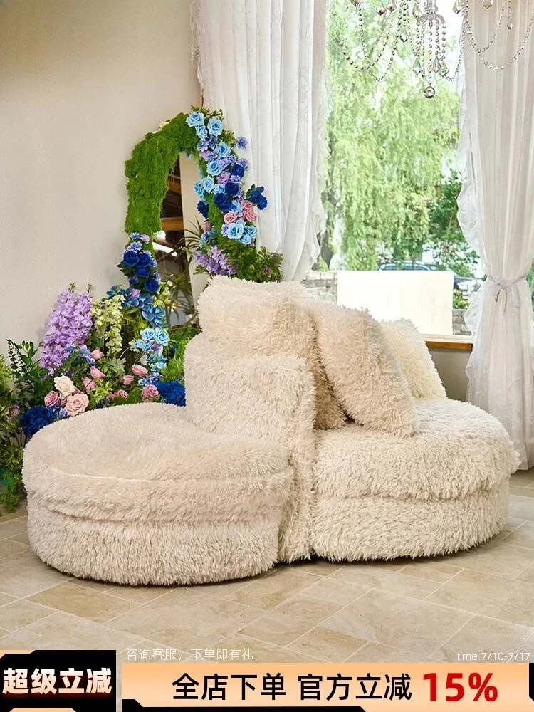 

Белый кремовый слоеный диван для отдыха, скандинавский диван для гостиной, вращающийся диван