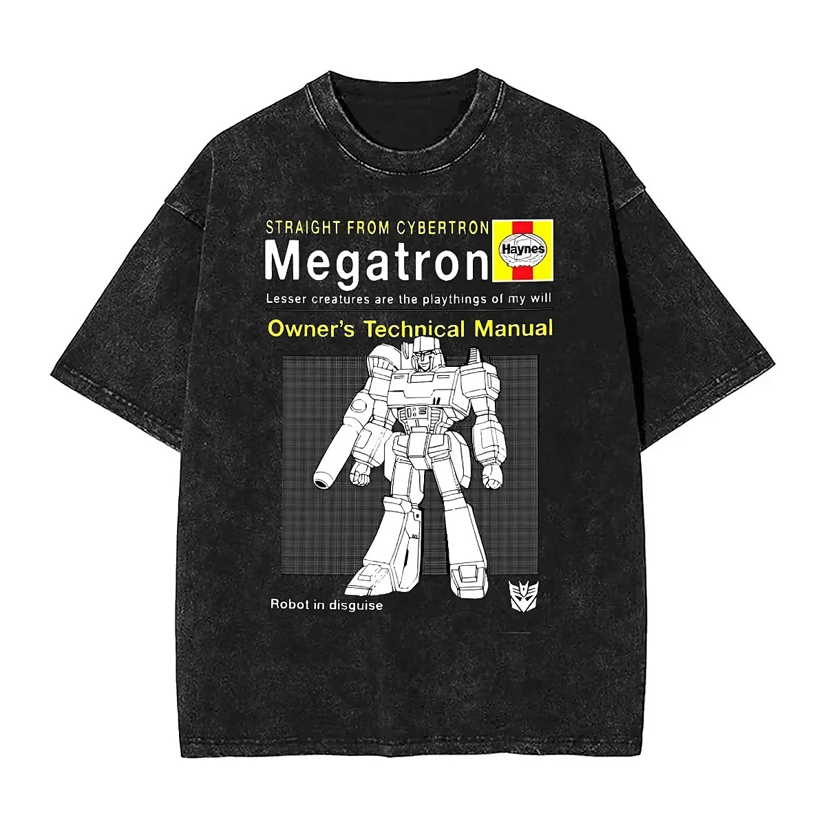 Megatron Haynes Manual Autobots T-Shirt Summer Anime Movie T-Shirts 2024 Casual Harajuku Tshirt For Couple Short-Sleeve Tops