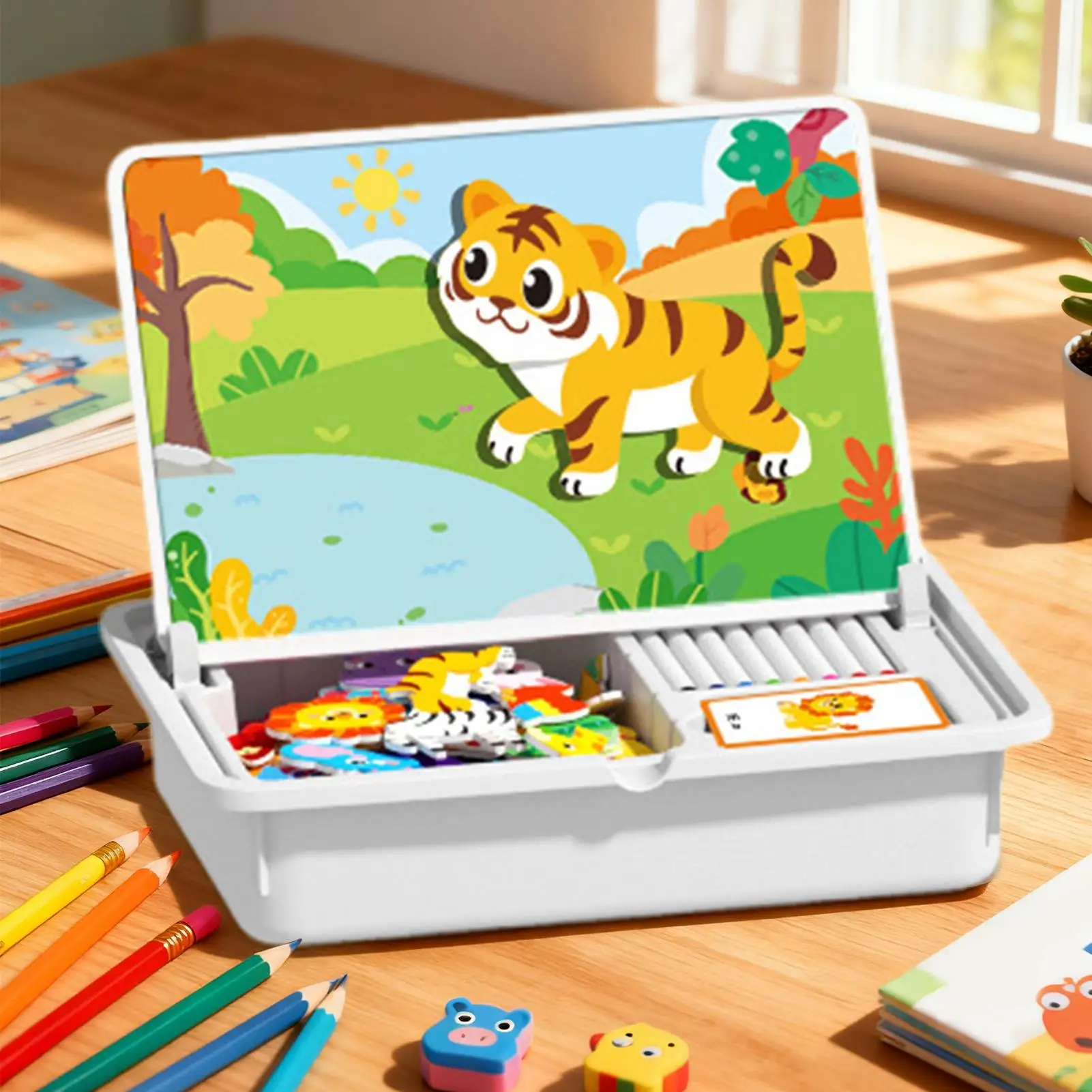 Dupla face magnética vestir-se brinquedo correspondente pré-escolar jogo de quebra-cabeça educacional para viagens jardim de infância escola férias
