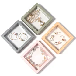 Transparent PE Floating Frame Display Case Jewelry Earring Antioxidant Storage Box Gifts Elastic Film Dustproof Packaging Box