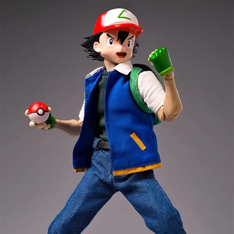 ألعاب JM014 مدرب الحيوانات الرماد كيتشوم 1/12 تمثال بيكاتشو عمل الشكل المنقولة دمية جمع تمثال حلية ديكور الهدايا