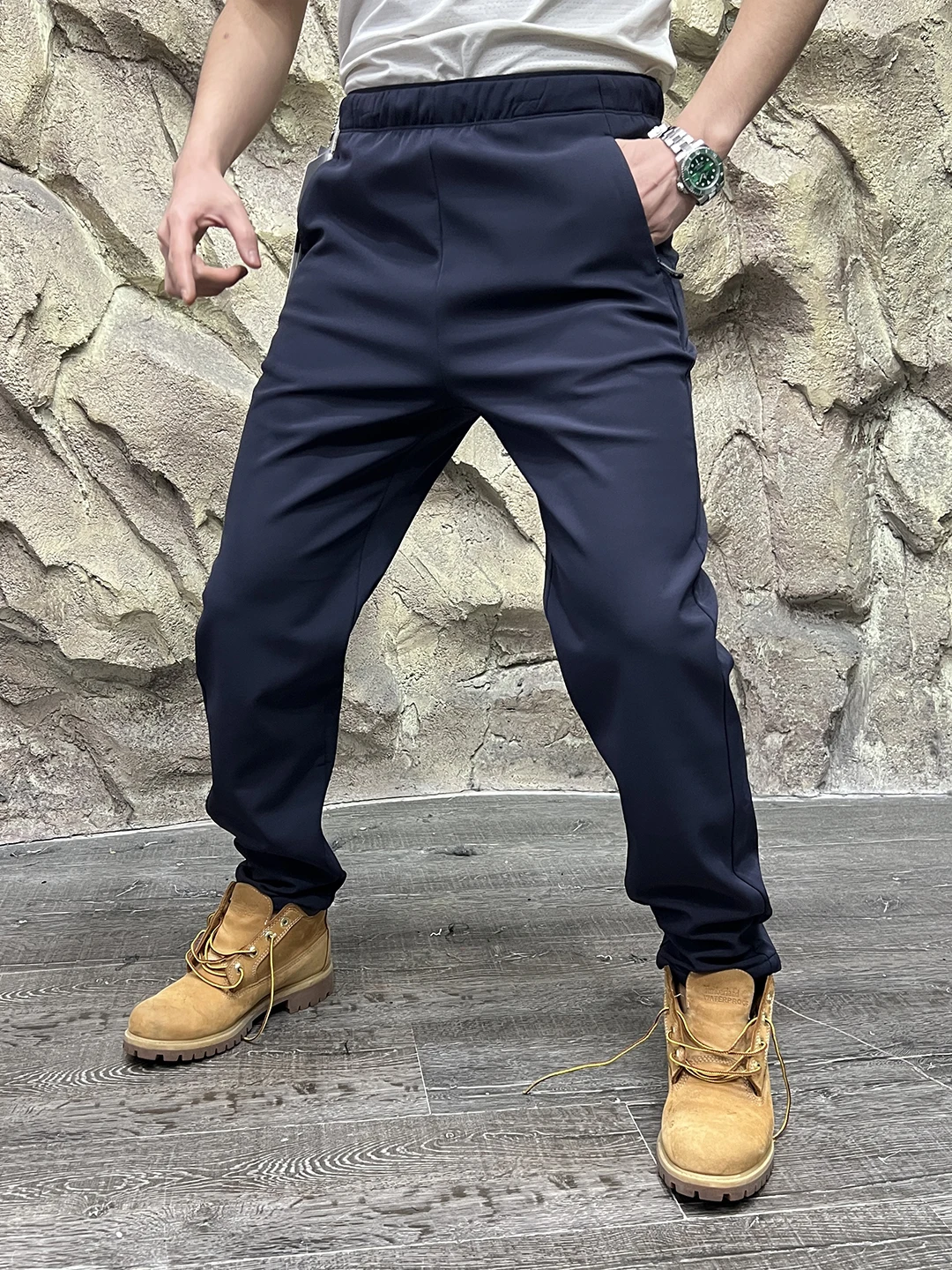 

Thiened Men's Fce Lined Soft ell Casual Pants Waterproof Tech Cosite Oliver Velvet 2025 Autumn Winter Outdoor Sle