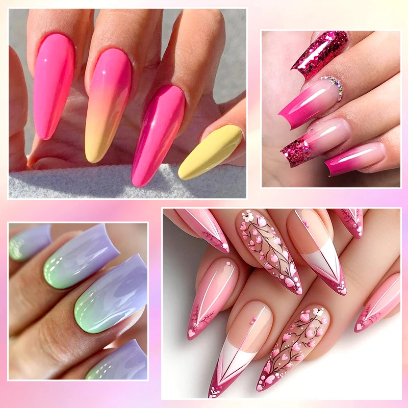 6-częściowy zestaw całorocznych lakierów żelowych do paznokci Nude Pink Red Glitter Semi Permanent UV Gel Polish Kits All For Manicure Soak Off