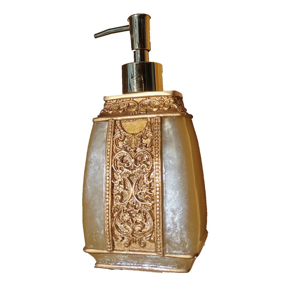 Courtly Wind Lotion Bottle Retro Carving Art Resin Soap Dispenser Hand Press Liquid Shampoo Container Box Bathroom Accessories