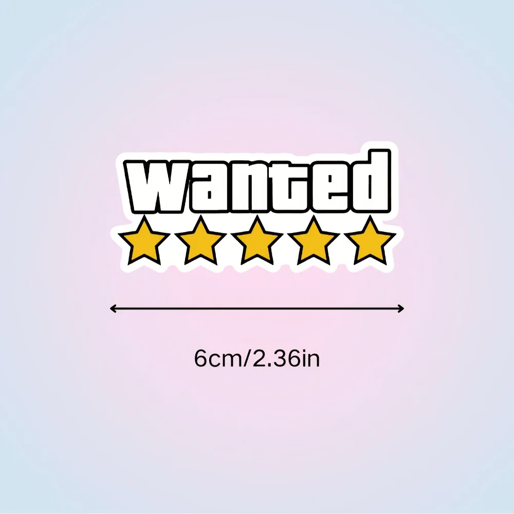 Wanted Five-Star Rating Decal - Premium Vinyl Sticker for Laptops, Cars, Windows, Trucks, Bumpers, Refrigerators