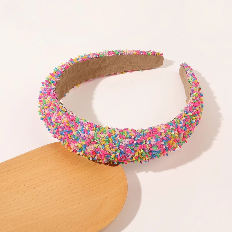 

Rainbow Candy Cream Colored Headband Birthday Cake Hair Accessories Colorful Candy Acrylic Headband Sweet Girl Birthday Gift for Women