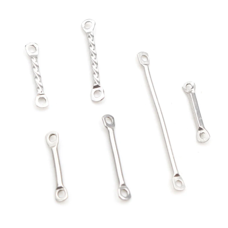 20 sztuk ze stali nierdzewnej 1.2x12mm 1.2x15mm, 1.2x25mm, okrągłe proste rury podwójne pojedynczy otwór kolczyki wisiorek biżuteria ustalenia