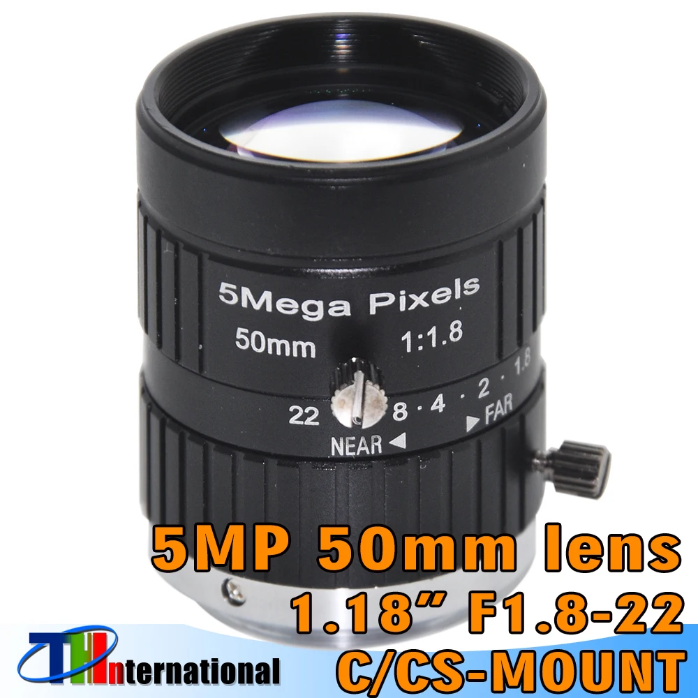 

5MegaPixel 5MP 50mm C Mount Lens Manual Iris 1:1.8 Aperture 1/1.8" Image Format Industrial Lens Security Camera Lens