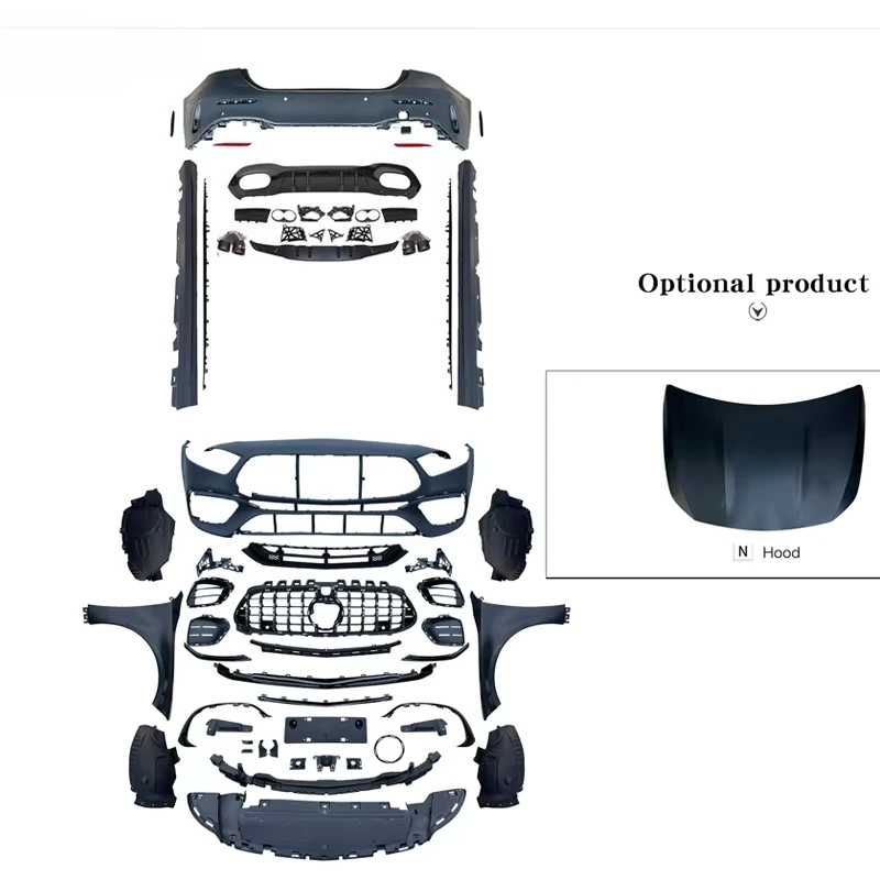 

2019-2024 Class W177 Sedan A45s Wide Body Kit New Condition Including Front Bumper Rear Bumper Hood Side Skirt