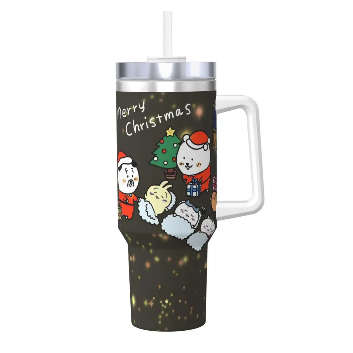 Stainless Steel Tumbler Kawaii Chiikawa Cartoon Mugs Cup With Straws Drinks Water Bottle Heat Preservation 40oz Coffee Mug