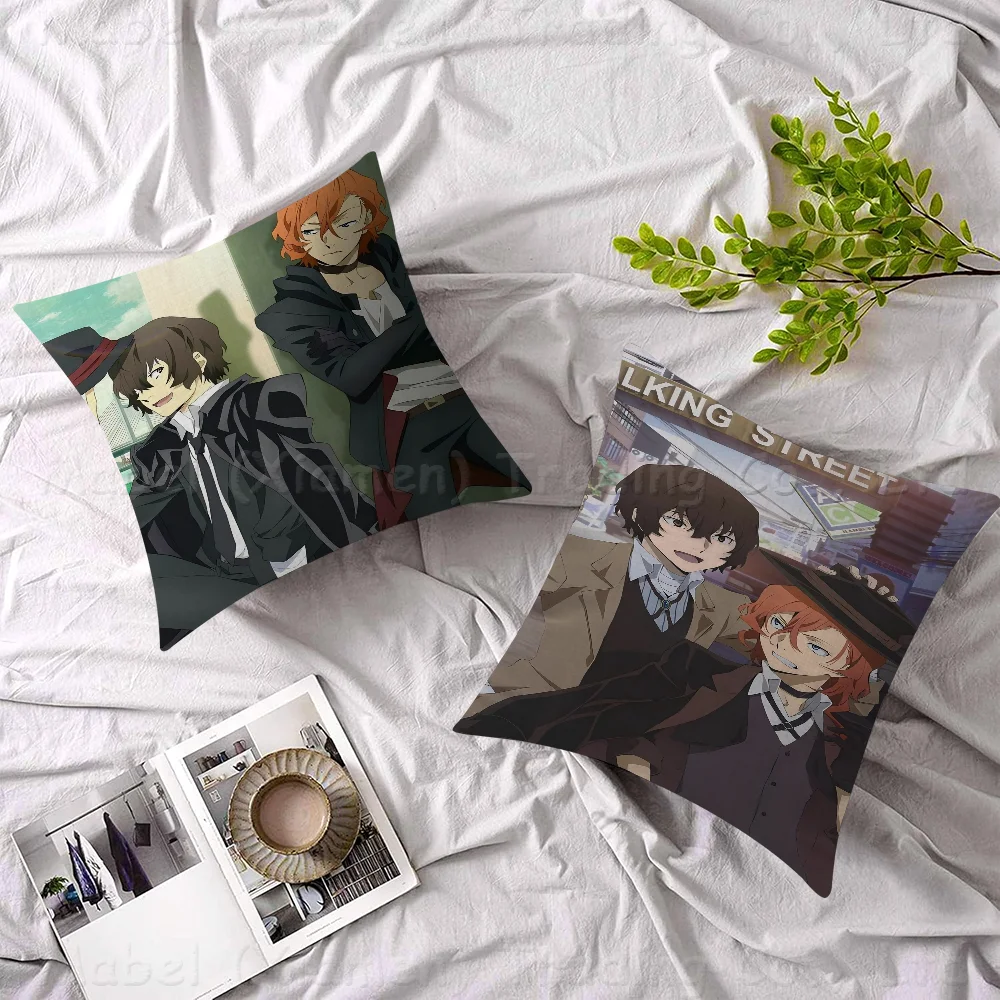 Bungo Stray Dogs Pillow Cover For Bedroom Room And Living Room Sofa Decorative Cushion Cover