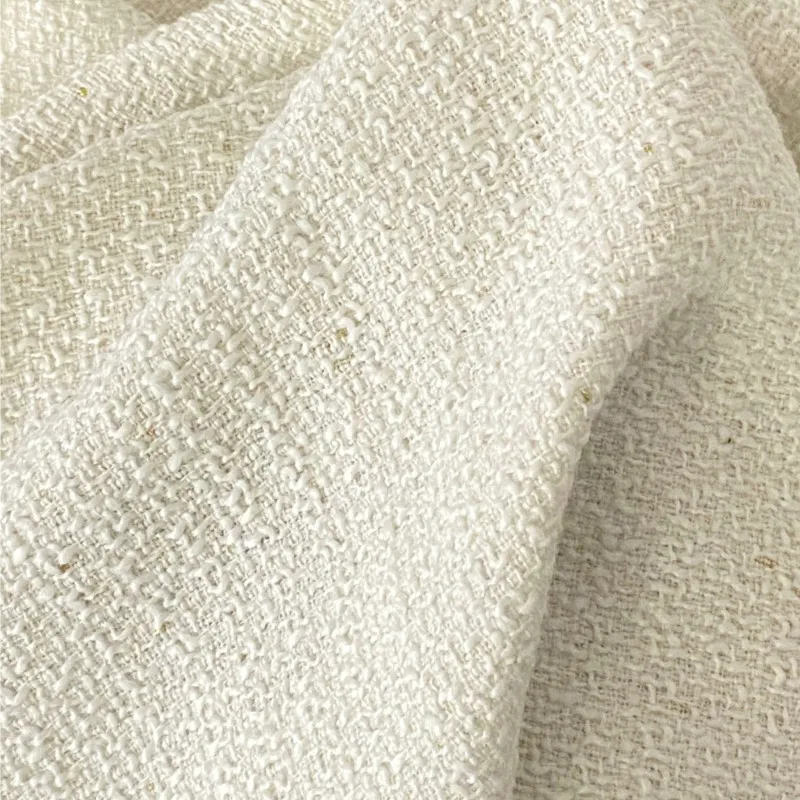 

Beige Bright silk tweed fabric Wide 100cm x 150cm ladies tweed fabric Woven Vintage Circle Coarse Tweed Diy Coat Suit