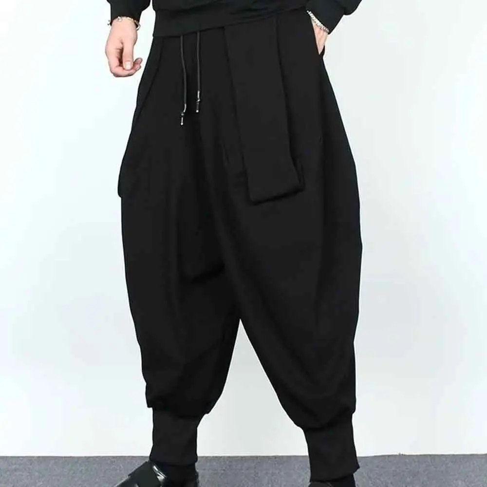 

XS-5XL Winter New Men's Solid Color Wide-Leg Trousers American Retro Fashion Trend High Street Loose Casual Niche Men's Bottoms