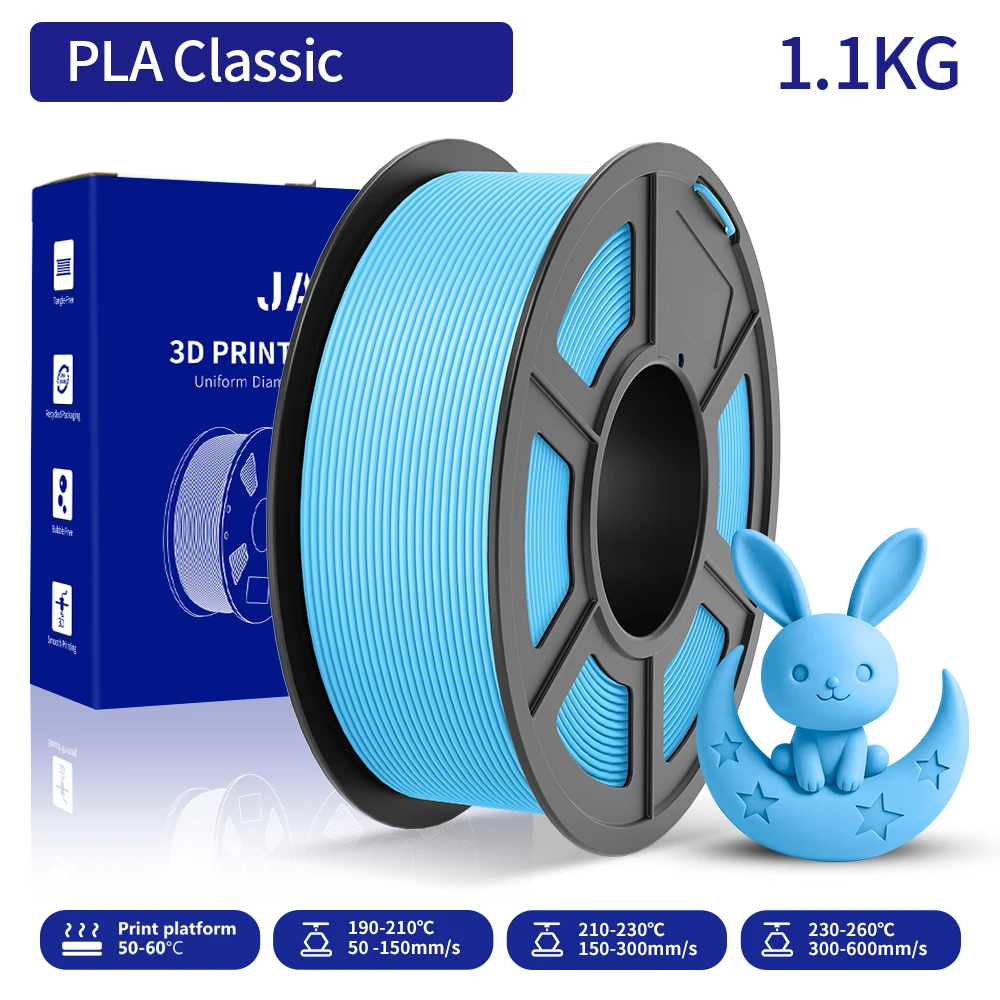 JAYO 3D PLA Classic Printer Filament 1.75mm( High Speed Matte PLA ) 1.1KG/Roll 3D Filament Neatly Wound Matte Effect For 3D FDM image 3