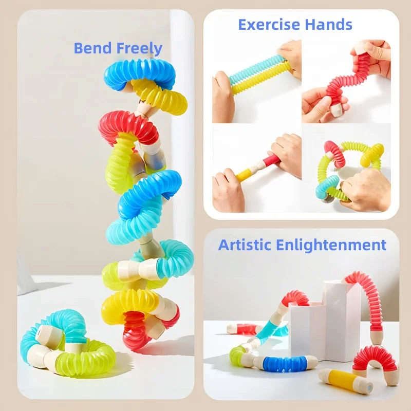 مجموعة البناء المغناطيسي للأطفال قبضة ناعمة متعددة الاستخدامات وقابلة للتطوير كتل قضيب مغناطيسي التعليم المبكر لغز لعبة حسية للجذعية #6