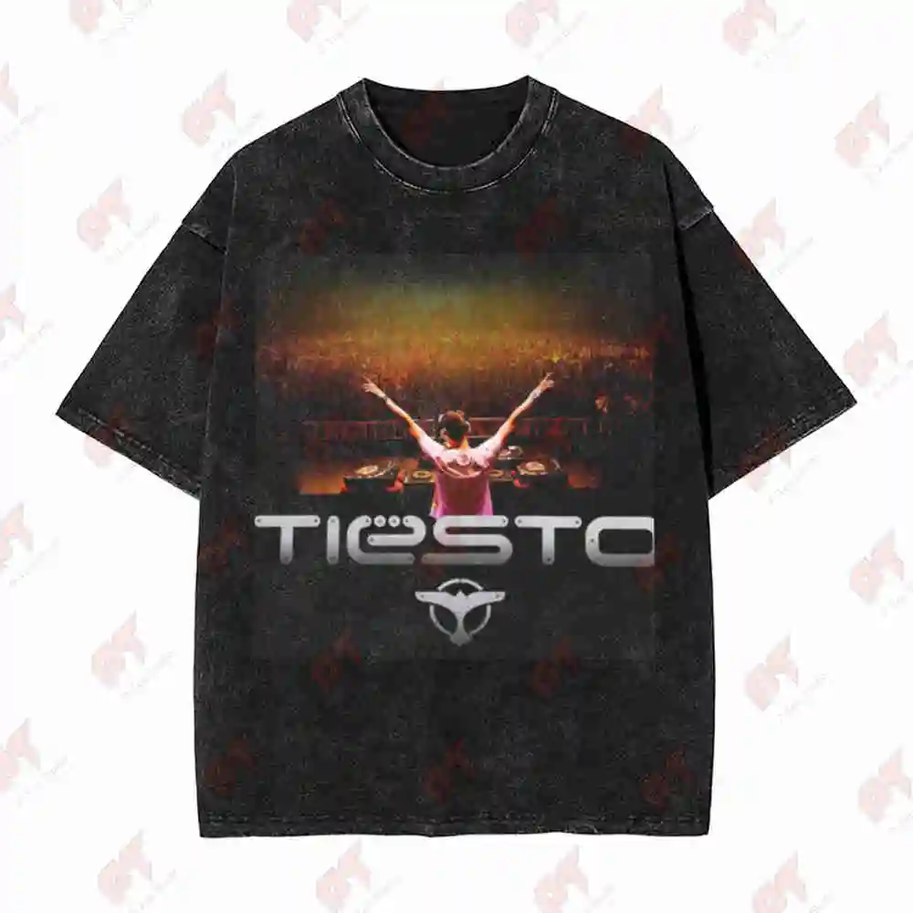 Tiesto DJ Stage Logo Vintage Washed Tee Pure Cotton T-Shirt - view 4