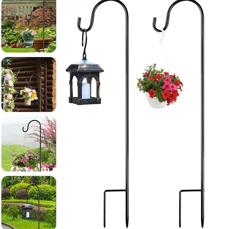 Sheep hook outdoor garden plant lantern hook courtyard decoration wedding hanging basket wrought iron flower stand