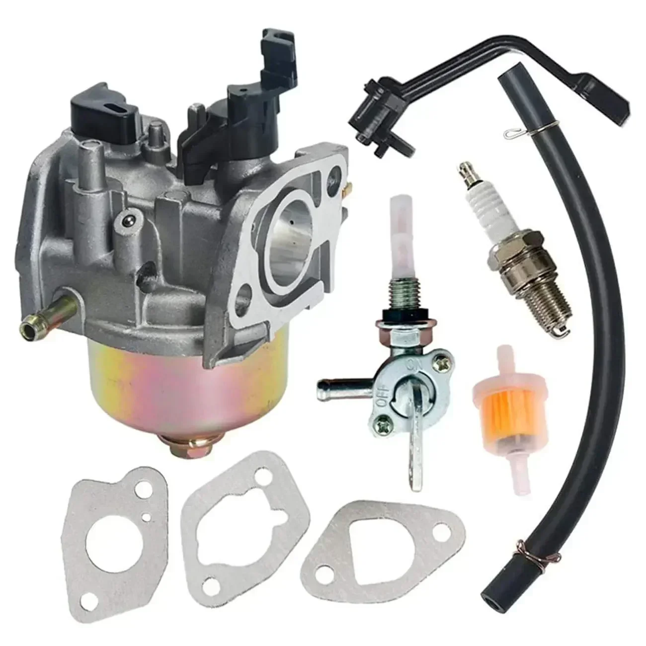 Carburetor for Champion Power Equipment 3500 4000 Watts Gas Generator Engine Carb with Fuel Tank Shut Off Valve Spark Plug Kit
