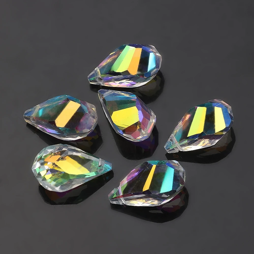 10 개/몫 10X18/12X22mm면 처리 된 크리스탈 유리 트위스트 눈물 스페이서 비즈 쥬얼리 만들기 DIY 팔찌 귀걸이 액세서리