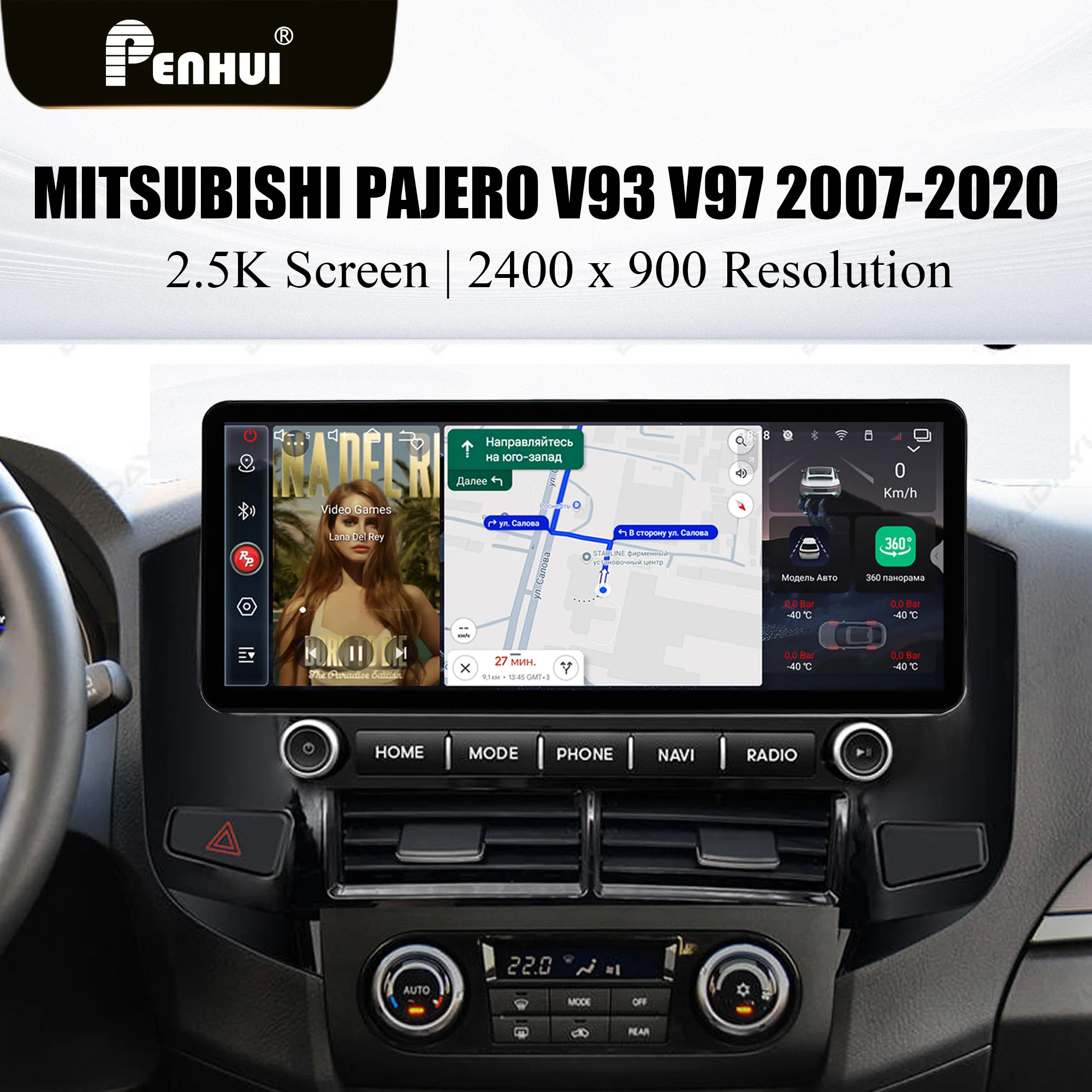 12.3 inch Redpower for Mitsubishi Pajero 4-поколение 08.2006-10.2020 Crystal Sound 850 Pro Max Android Car Radio Player Screen