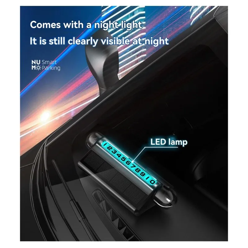 GROCE-Parking Sign With Solar Charging,LED Light And Roller Adjustment
