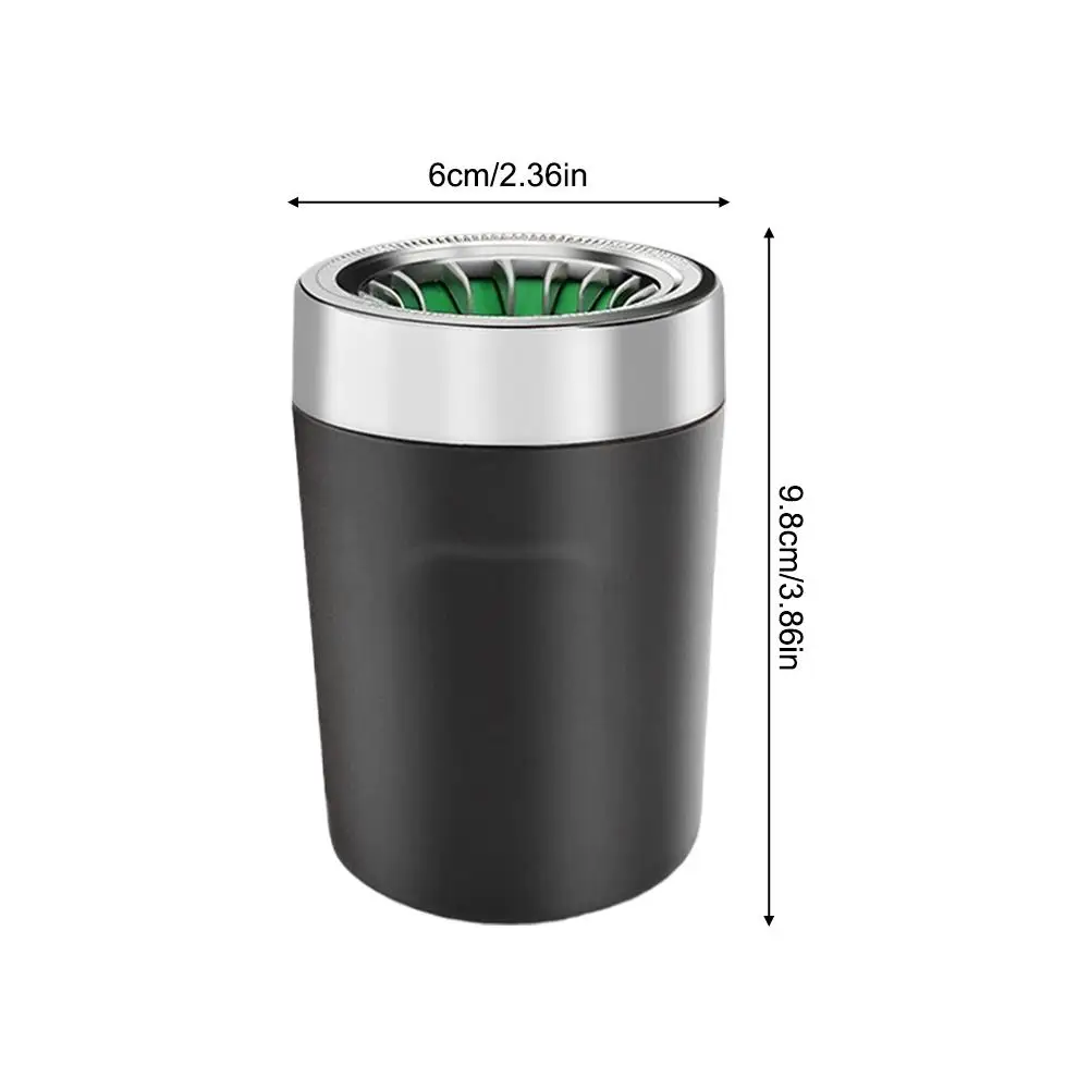 Rotating Lid Car Ashtray Glow in Dark Ash Tray with Ceramic Heat Resistant Liner Wind-Proof Odor Sealed Design Fits Car and Home view 6