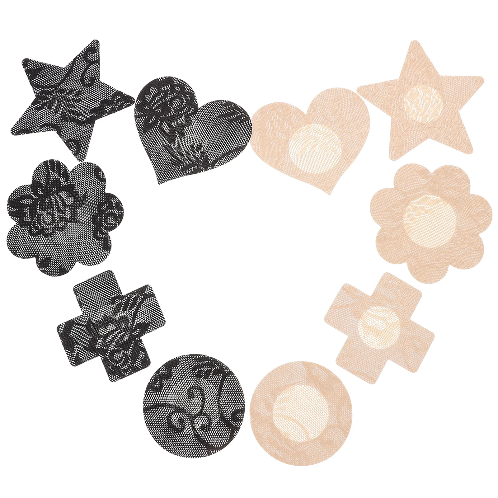 10Pairs Adhesive Breast Pasties Floral Lace Pasties for Strapless Backless Swimwear Wedding Dress Covers Invisible Breast
