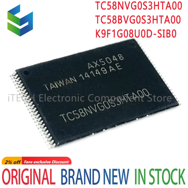 

5pcs TC58NVG0S3HTA00 TC58NVG0S3HTAOO Flash memory chip 128M TC58BVG0S3HTA00 K9F1G08UOD-SIBO K9F1G08U0D-SIB0