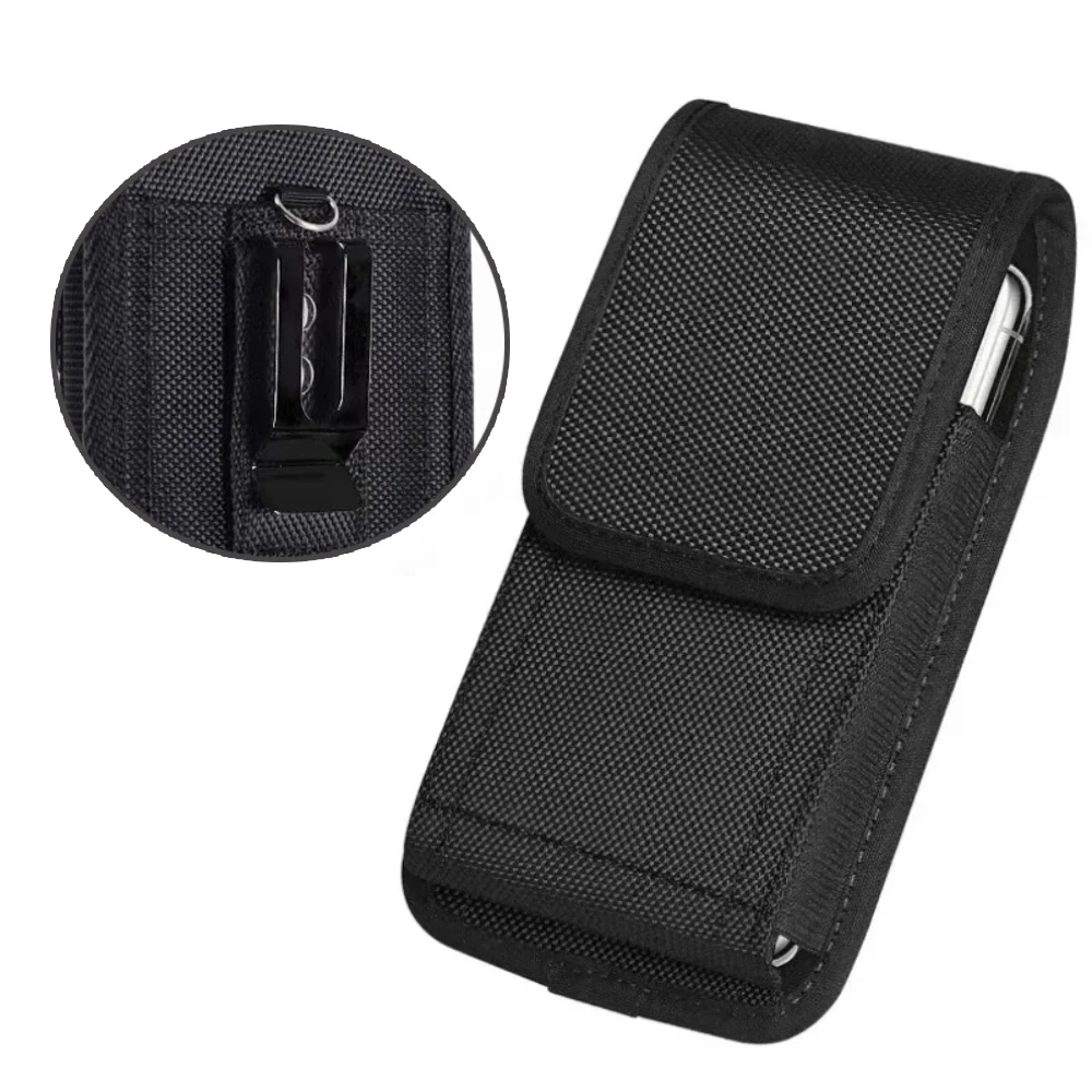 Tactical Cell Phone Pouch Holster with Free D Shaped Buckle Protable Wallet Card Waist Pack Outdoor Carrying Case Sports Nylon