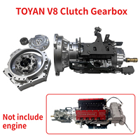 TOYAN V8 Clutch Gearbox Engine Model with Motor Engine Gearbox Assembly Suitable for 28cc 8 Cylinder FS-V800 Engine Model