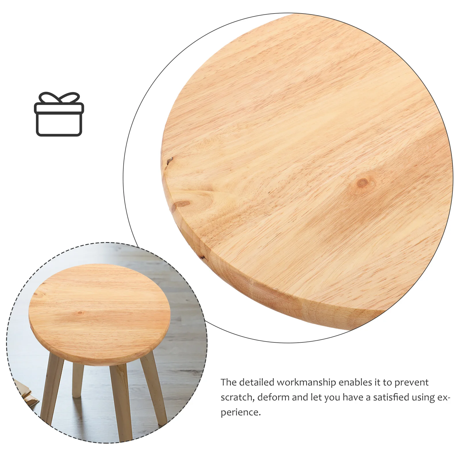 

Round Wooden Stool Seat Replacement Easy Clean Home Decor Gift Practical Convenient 120x30mm Bar Stool Seat Replacement