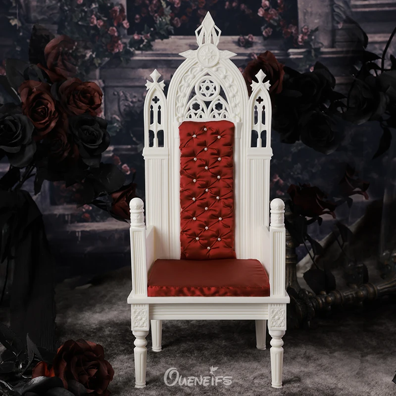 Resin Chair BJD Furniture 1/4 Doll Use Gothic Style Exquisite European Pattern Charm Elegant Atmosphere Dolls Armchair