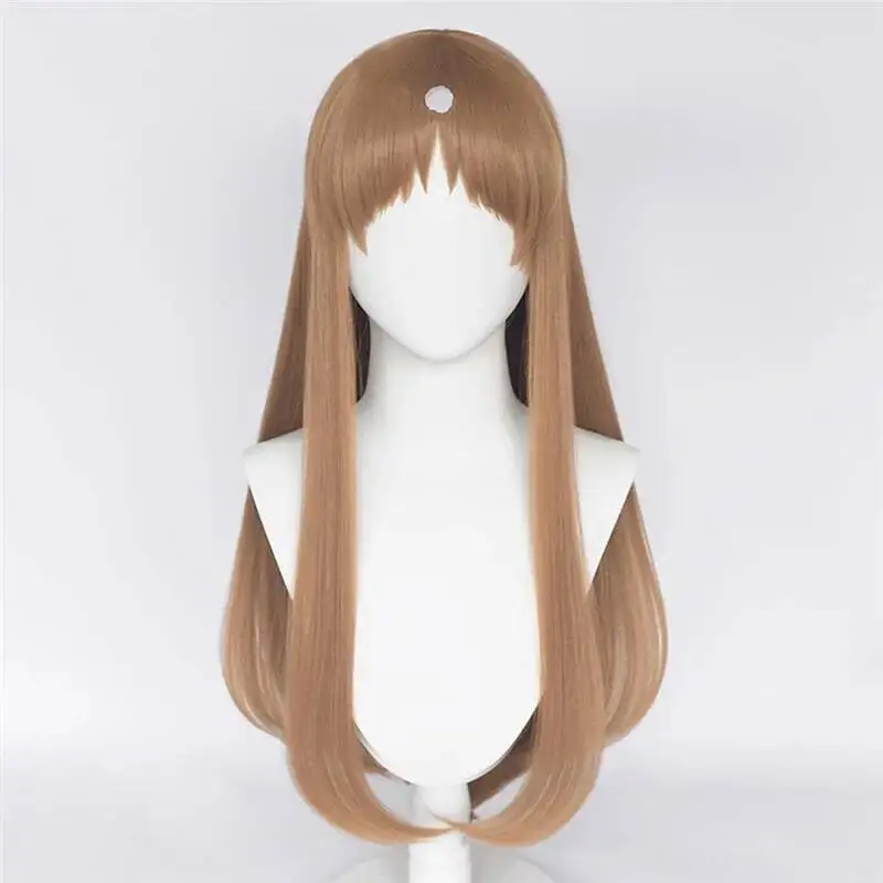 Uma Musume Grass Wonder Cosplay peluca Uma Musume Pretty Derby Brown peluca larga y recta con flequillo orejas pelo sintético