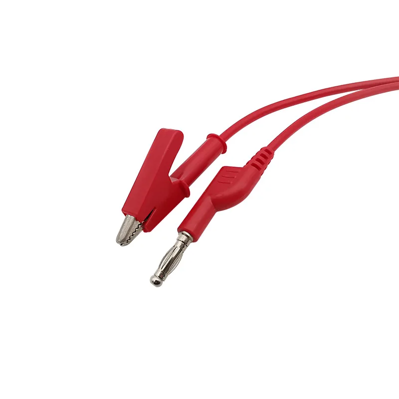 Red Black 4mm Stackable Banana Plug to Alligator Clip Crocodile Clamp Multimeter Test Leads Soft PVC Cable Wire Connector 1M