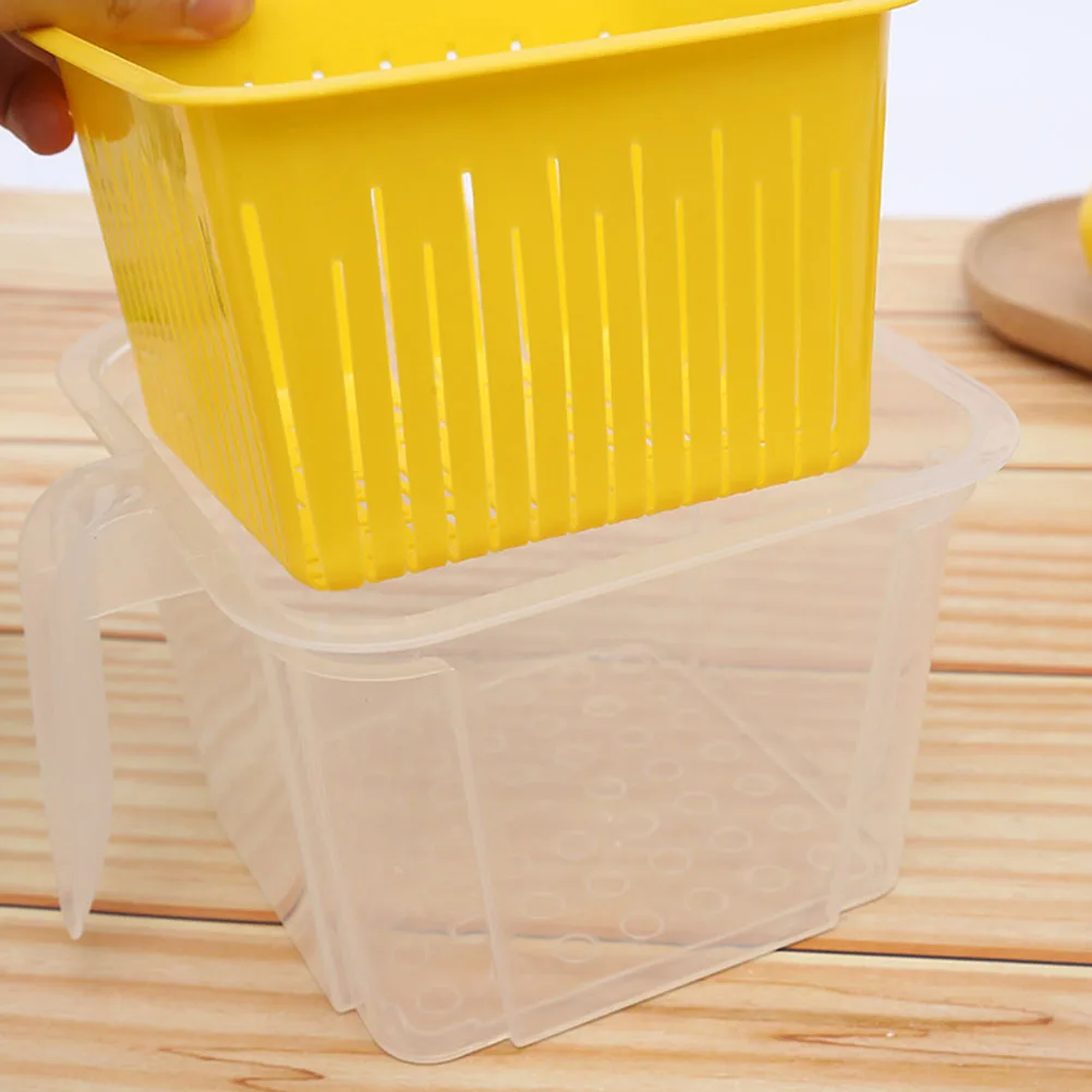 

2Pcs FoodStorage Containers ExcellentSealing KitchenFridge VegetableMeatSnack Case PantryPreservation DrainingCrisper
