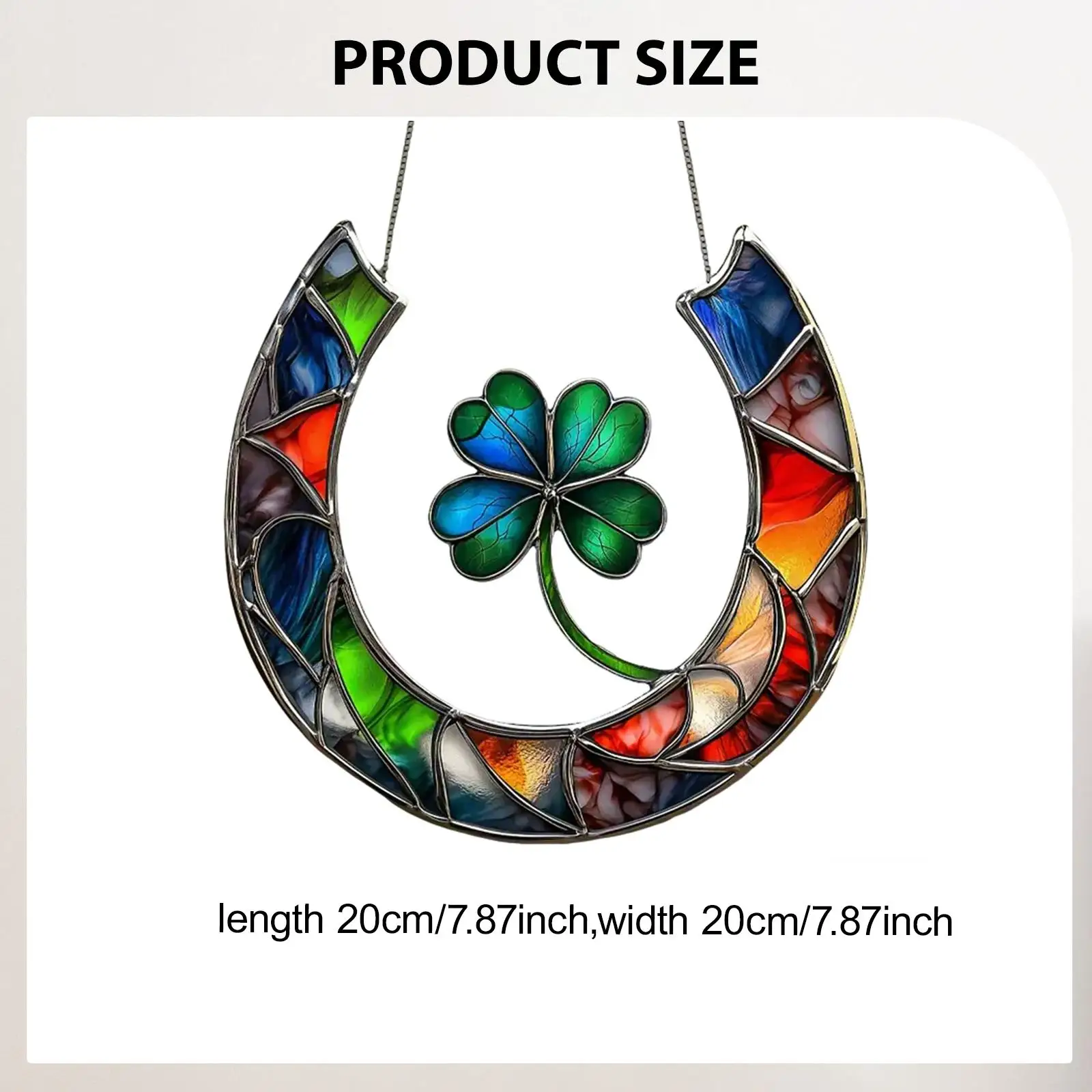 Stained Glass Window Hanging Creative Window Ornament Clover Suncatcher for Mom Mother's Day Spring Indoor Valentine's Day