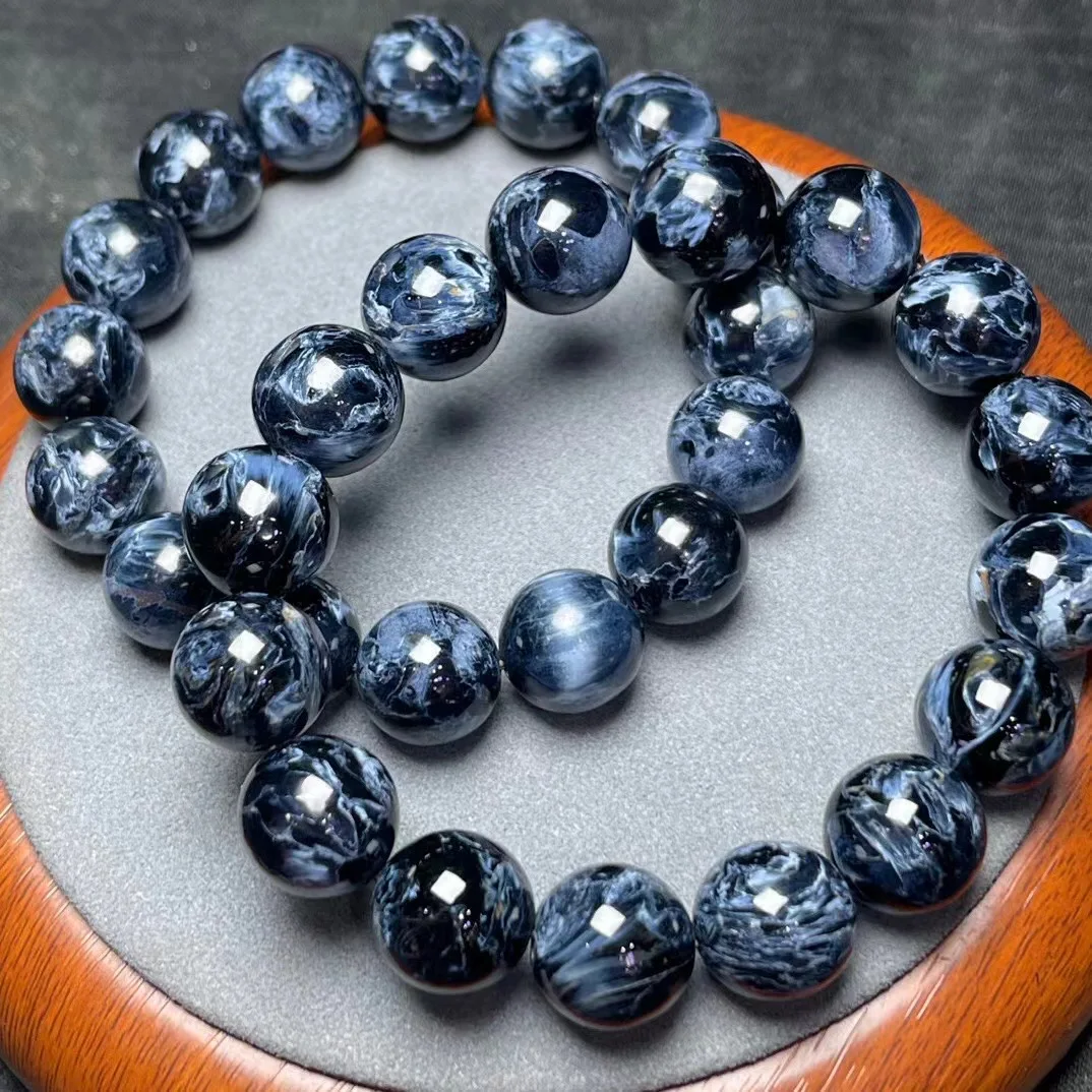 1 Pc Fengbaowu Natural Pietersite Bracelet Round Beads Reiki Healing Stone Fashion Jewelry Gift For Men