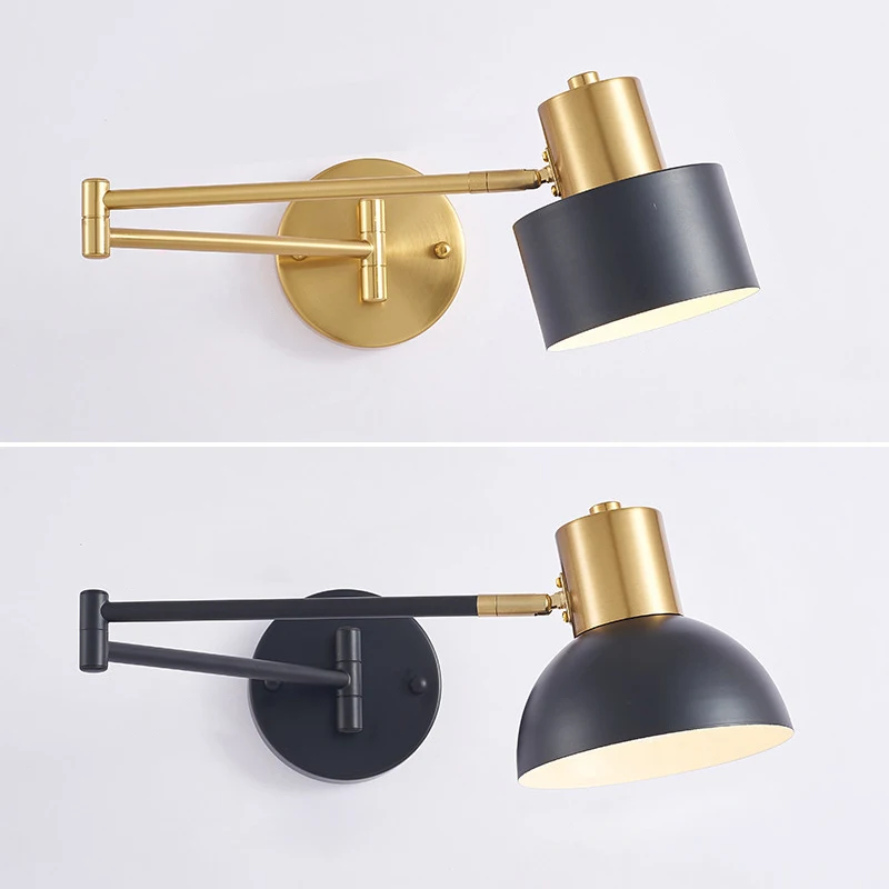 Modern Indoor Wall Lights Adjustable Swing Long Arm LED Wall Lamps Lnternal Bedside  Sconce Lights Decor Lighting Fixtures