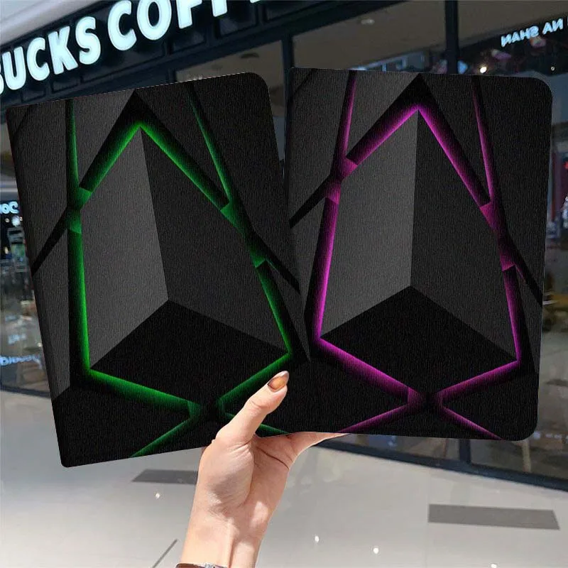 

Черный геометрический чехол с фиолетовым принтом для Samsung Galaxy Tab A7, A8, A9, A11, S6, S11, 10.1, 10.4, 10.5 дюймов, Lite, Plus, мягкий чехол для планшета