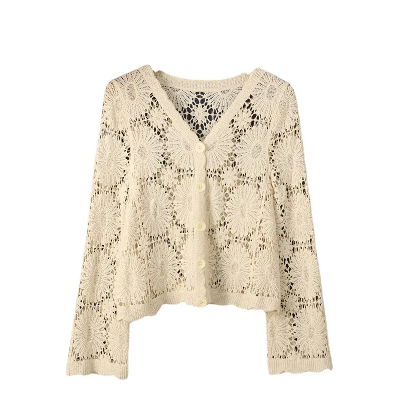 Dunne Cardigan 'S Holle Trui Zomer Zonbeschermende Kleding Cape Top Buitenste Bijpassende Halterrok Kleine Jas Vrouwen