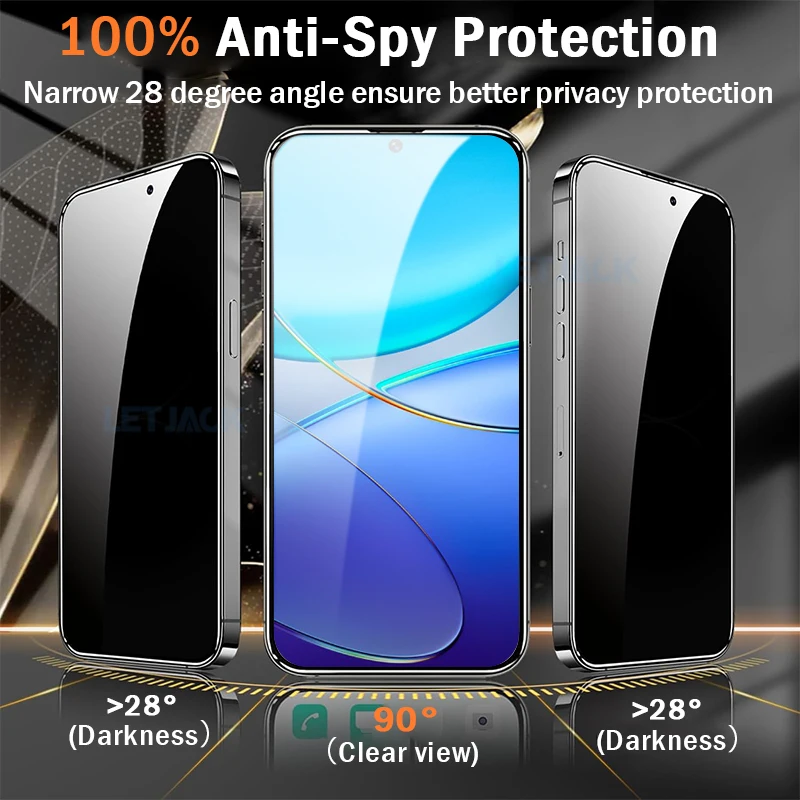 2-4Piece Anti-spy Tempered Glass for Vivo V40 V30 V20 SE V30 Lite Screen Protector for Vivo Y16 Y36 Y56 Y22s Y35 Plus V25 V25e