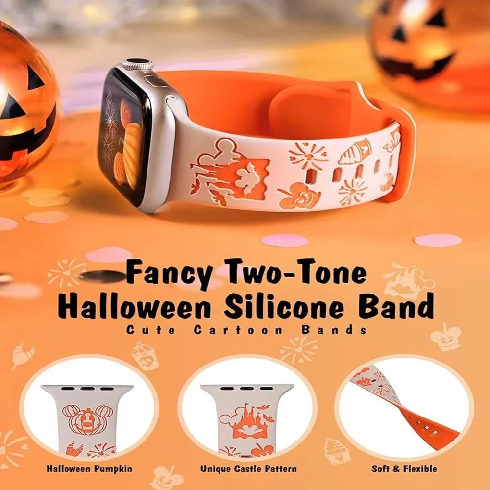 Silicone Halloween Band for Apple Watch Series 10 42/46mm 9 8 7 6 5 4 Se Ultra2 49mm Cartoon Strap for Iwatch 41mm 40 38mm 44 45 - view 4